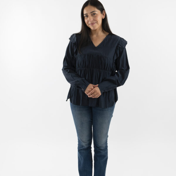 Katoenen ruffle blouse