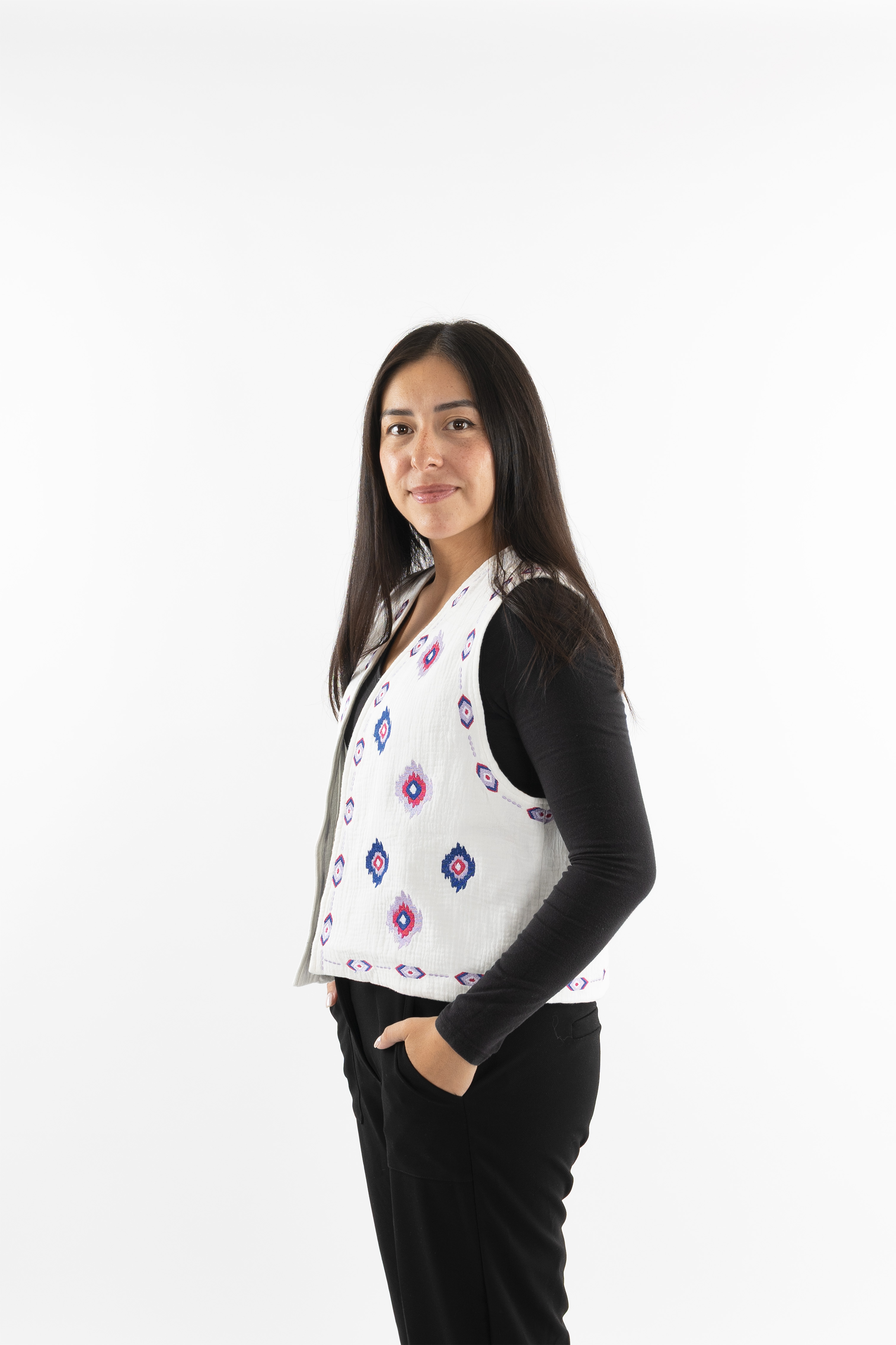 White chique gilet